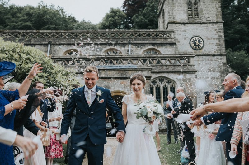 couple in confetti