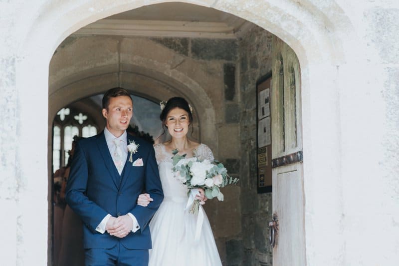 couple leaving church