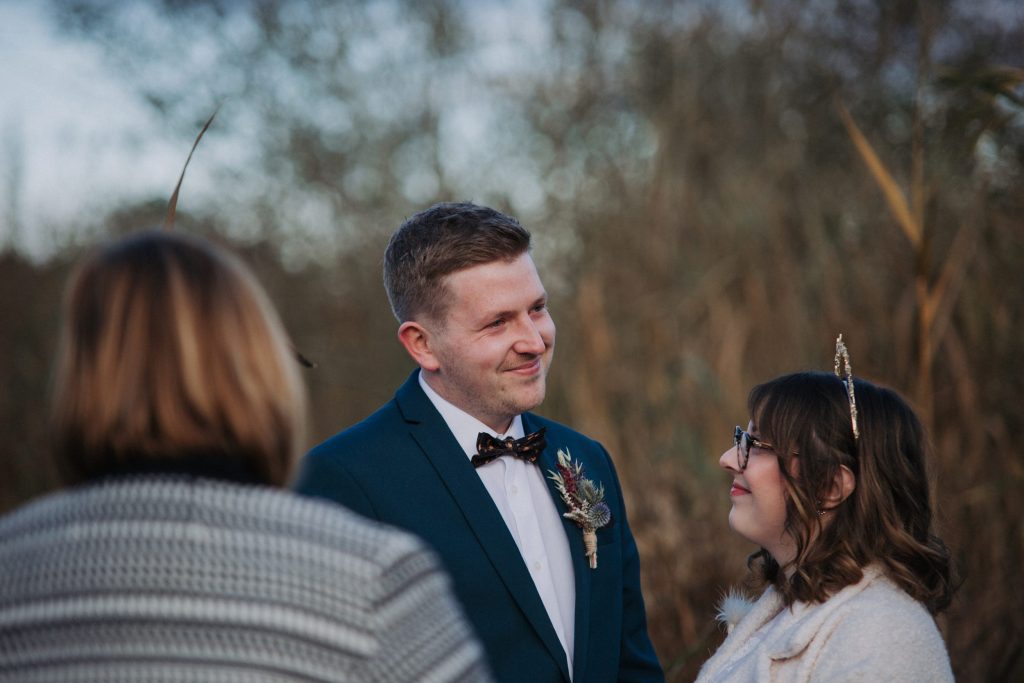 groom smiling