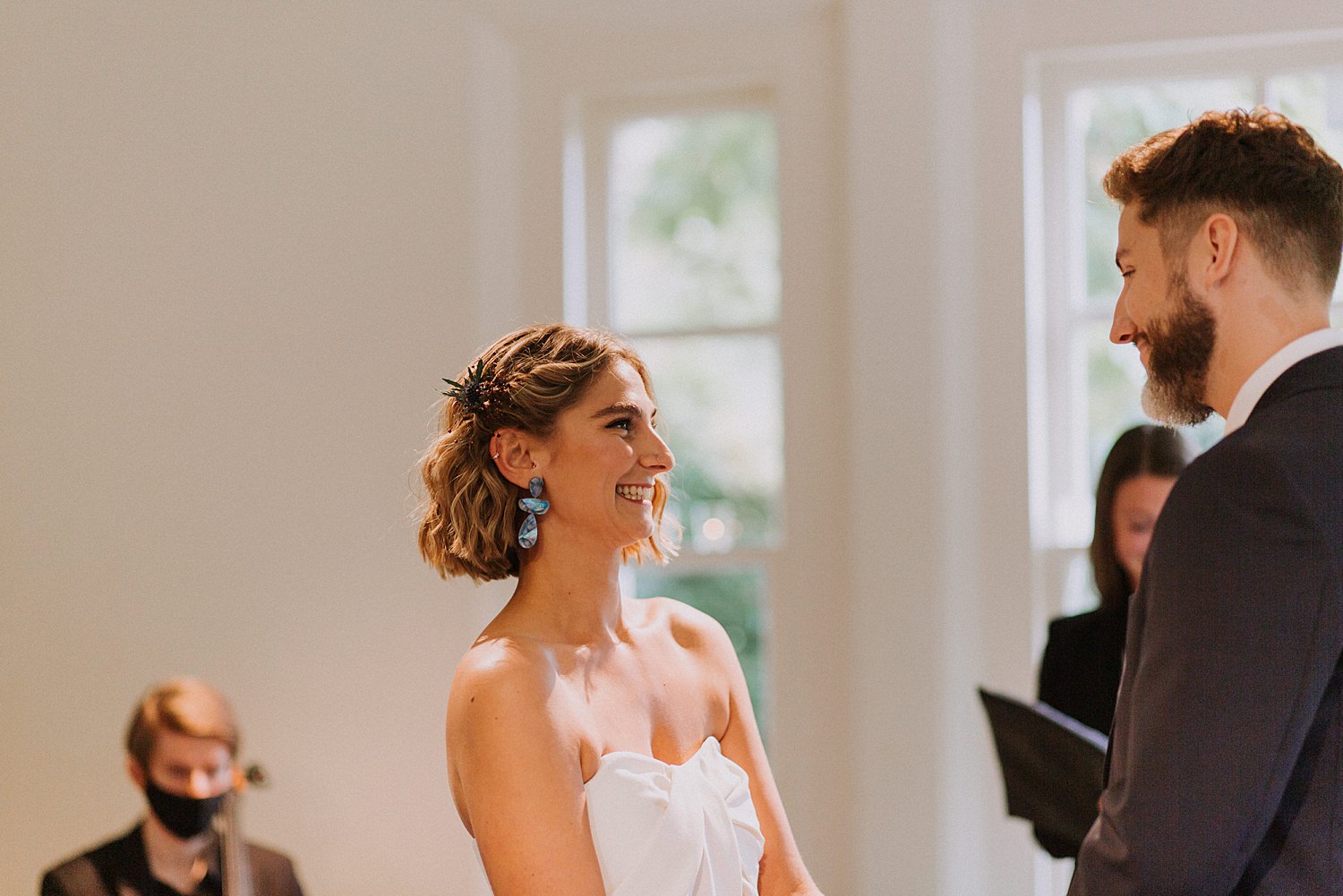 bride at ceremony