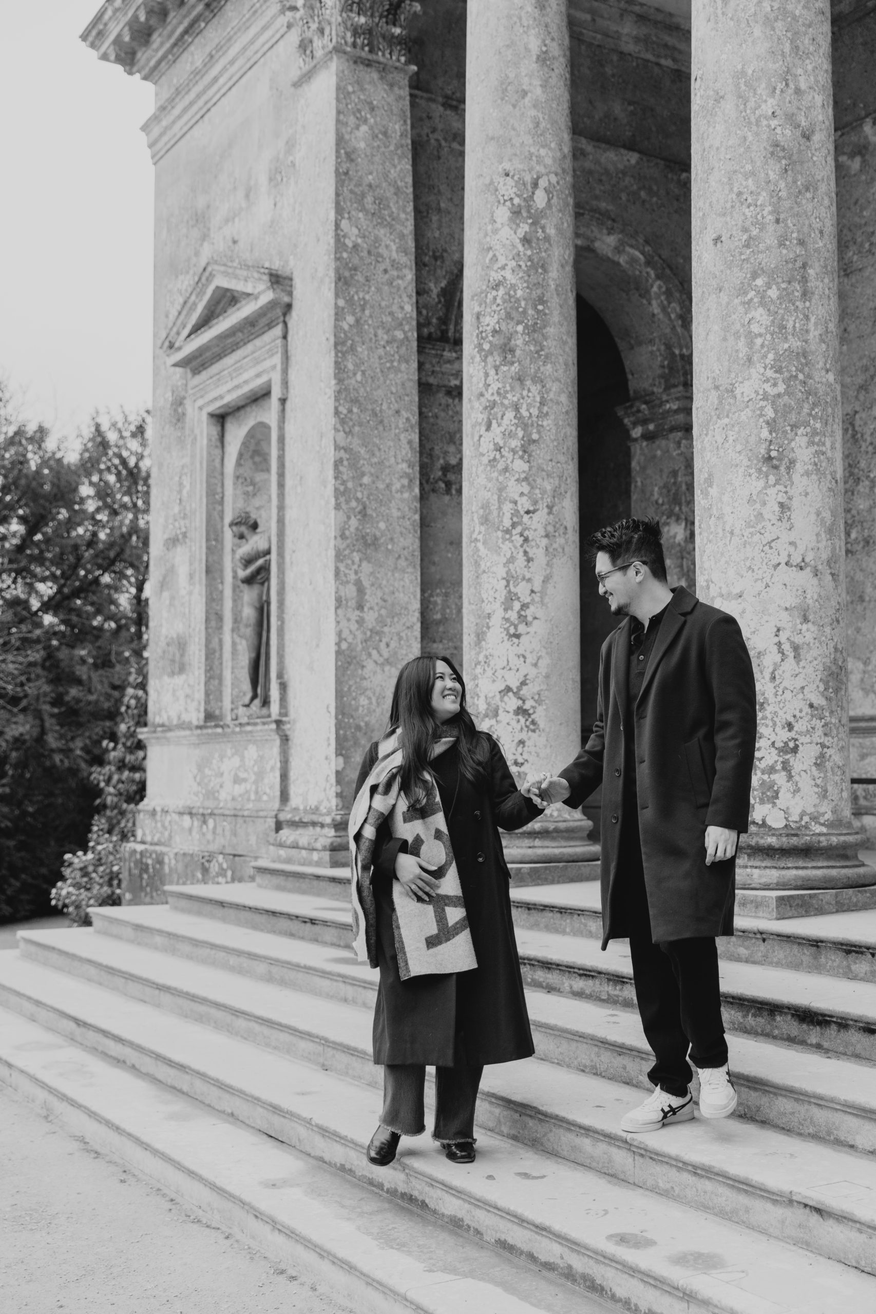 Surprise proposal photography at Stourhead