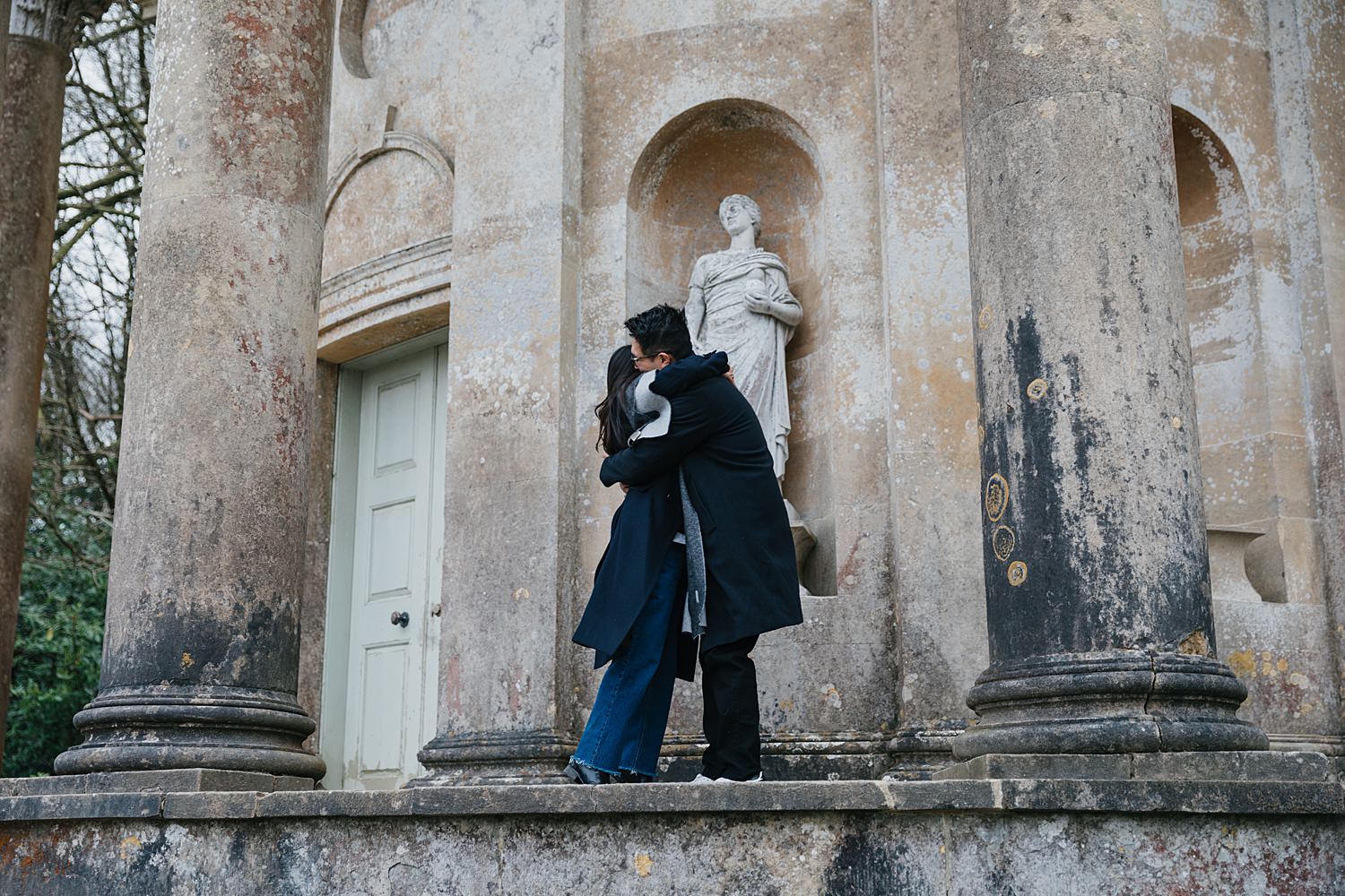 Surprise proposal photography at Stourhead