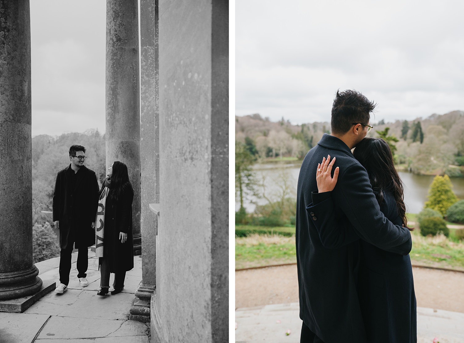 Surprise proposal photography at Stourhead