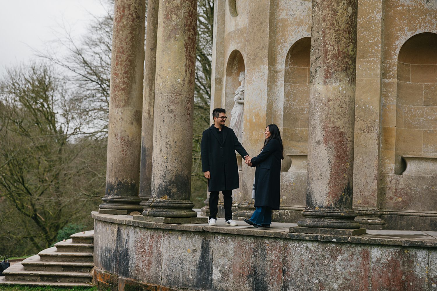 Surprise proposal photography at Stourhead