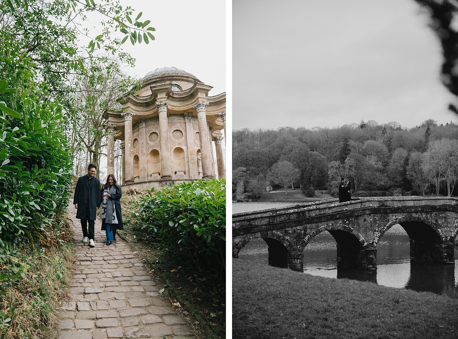 Surprise proposal photography at Stourhead
