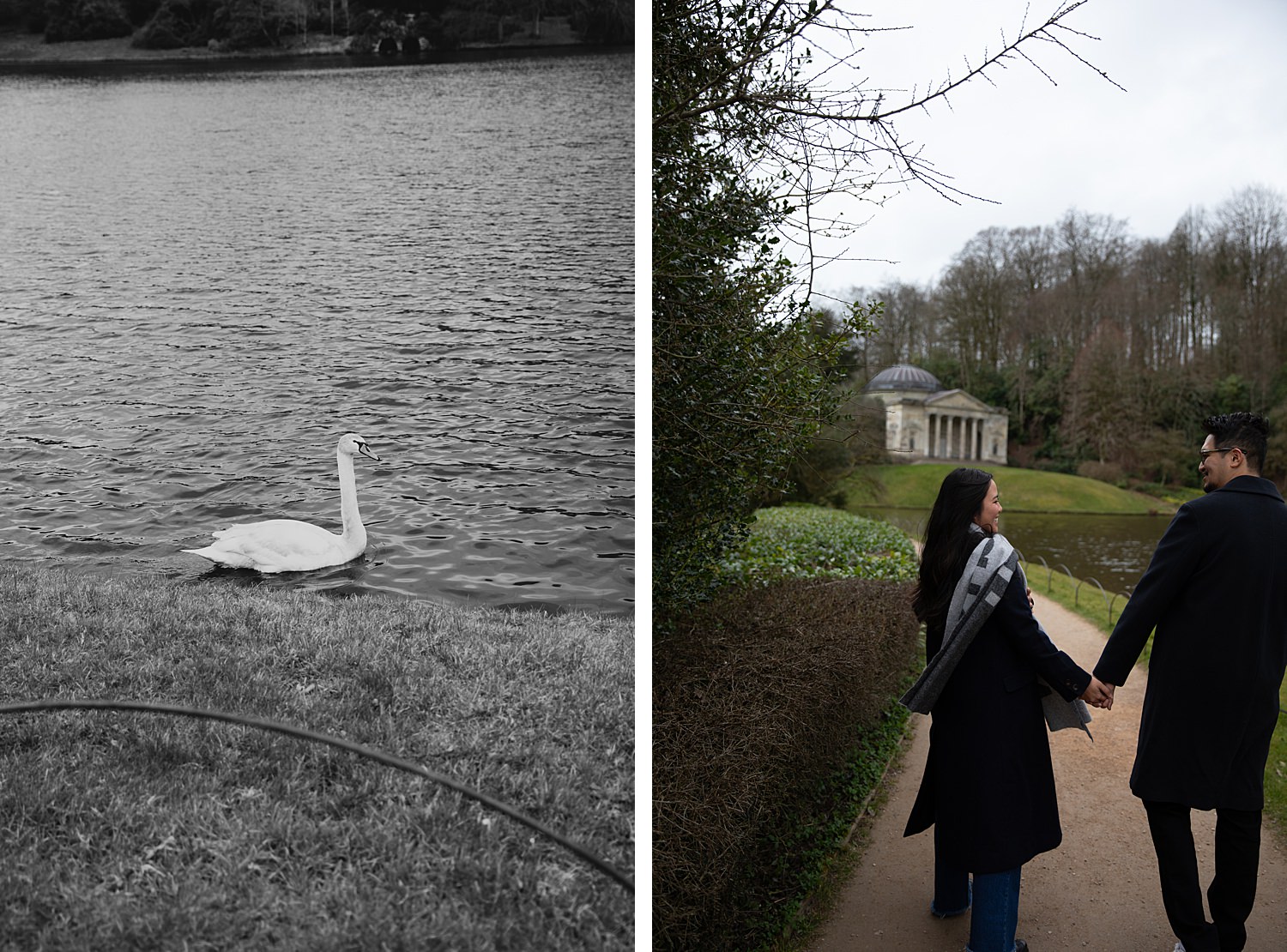 Surprise proposal photography at Stourhead