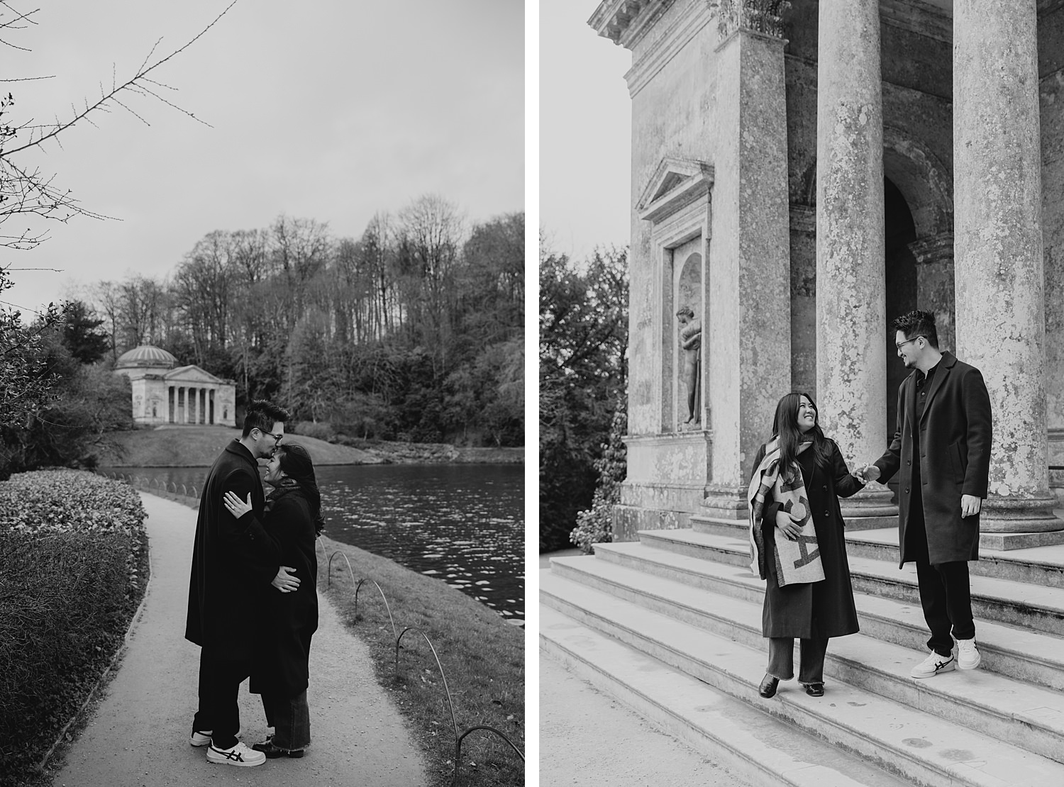 Surprise proposal photography at Stourhead