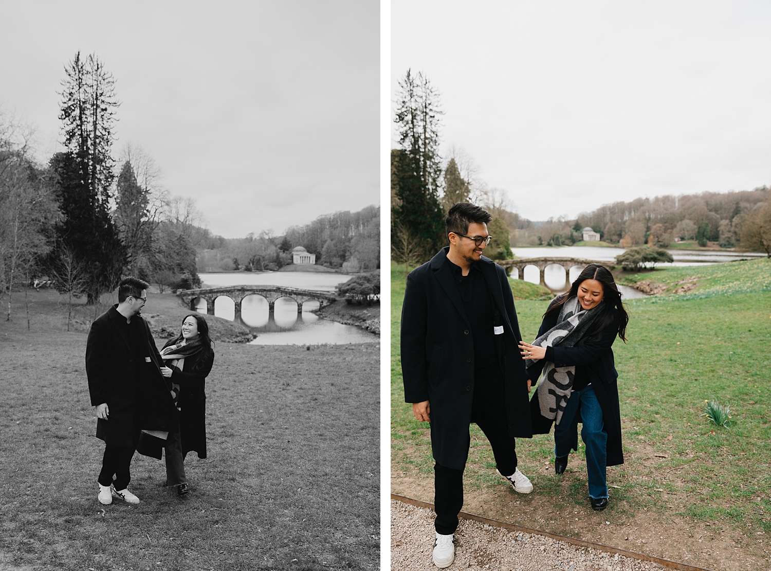 Surprise proposal photography at Stourhead