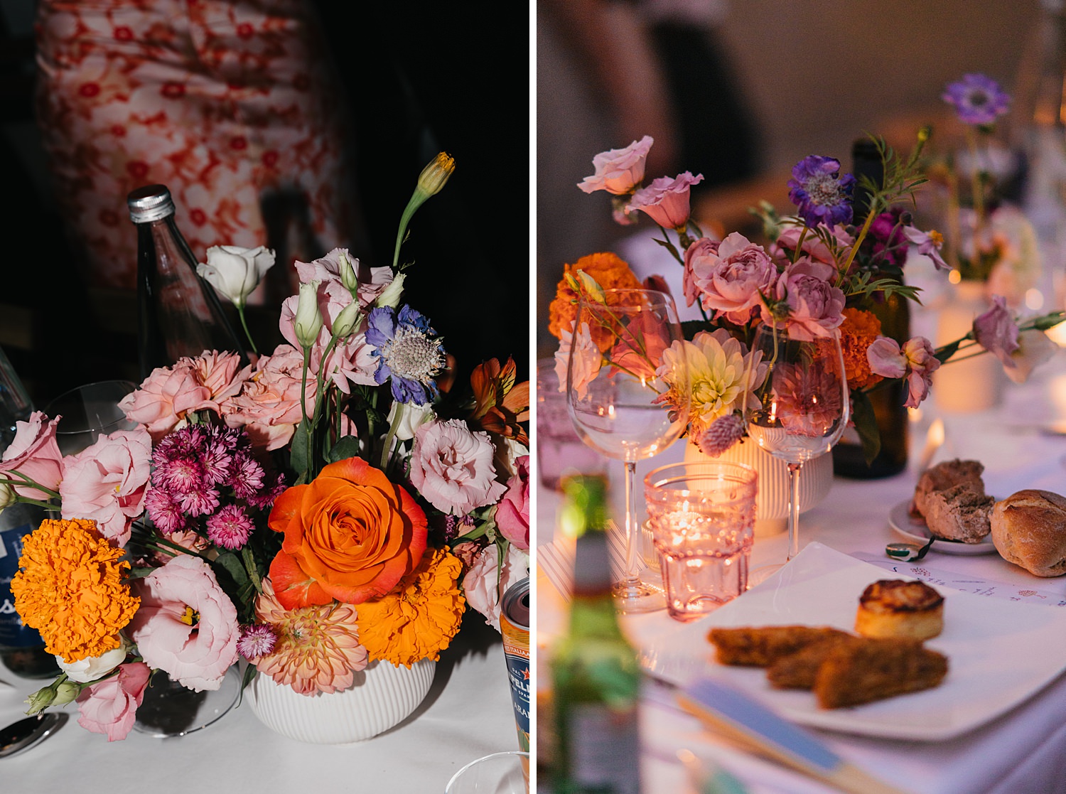 Romantic candlelit reception at Château de Thauvenay wedding