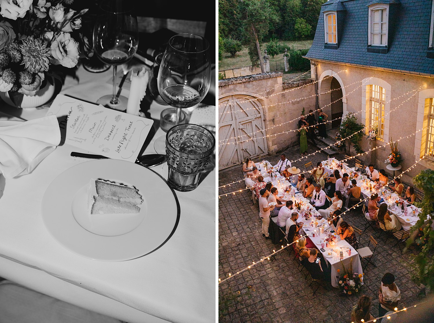 Romantic candlelit reception at Château de Thauvenay wedding