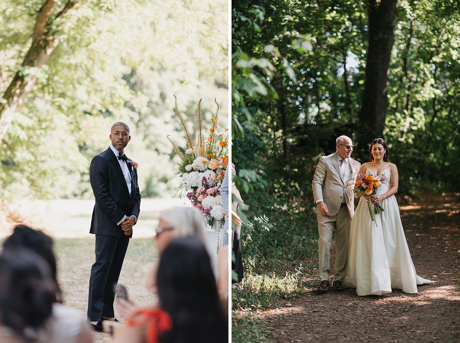 Outdoor ceremony at Château de Thauvenay wedding in Sancerre France