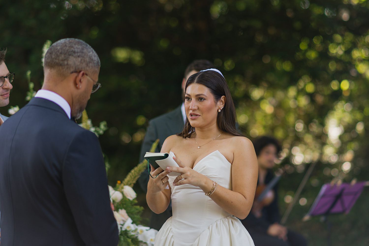 Outdoor ceremony at Château de Thauvenay wedding in Sancerre France
