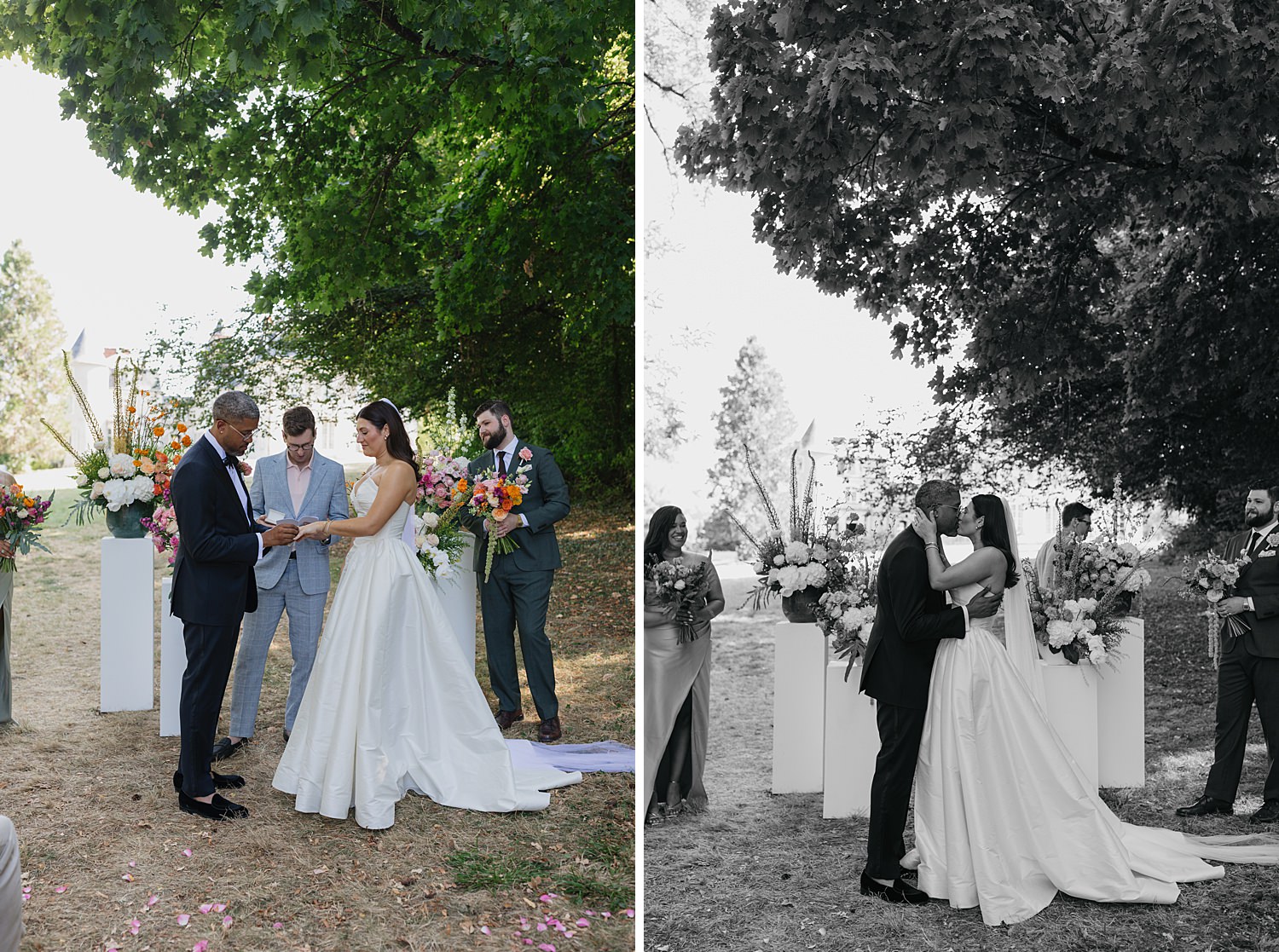 first kiss destination wedding ceremony in Sancerre, France