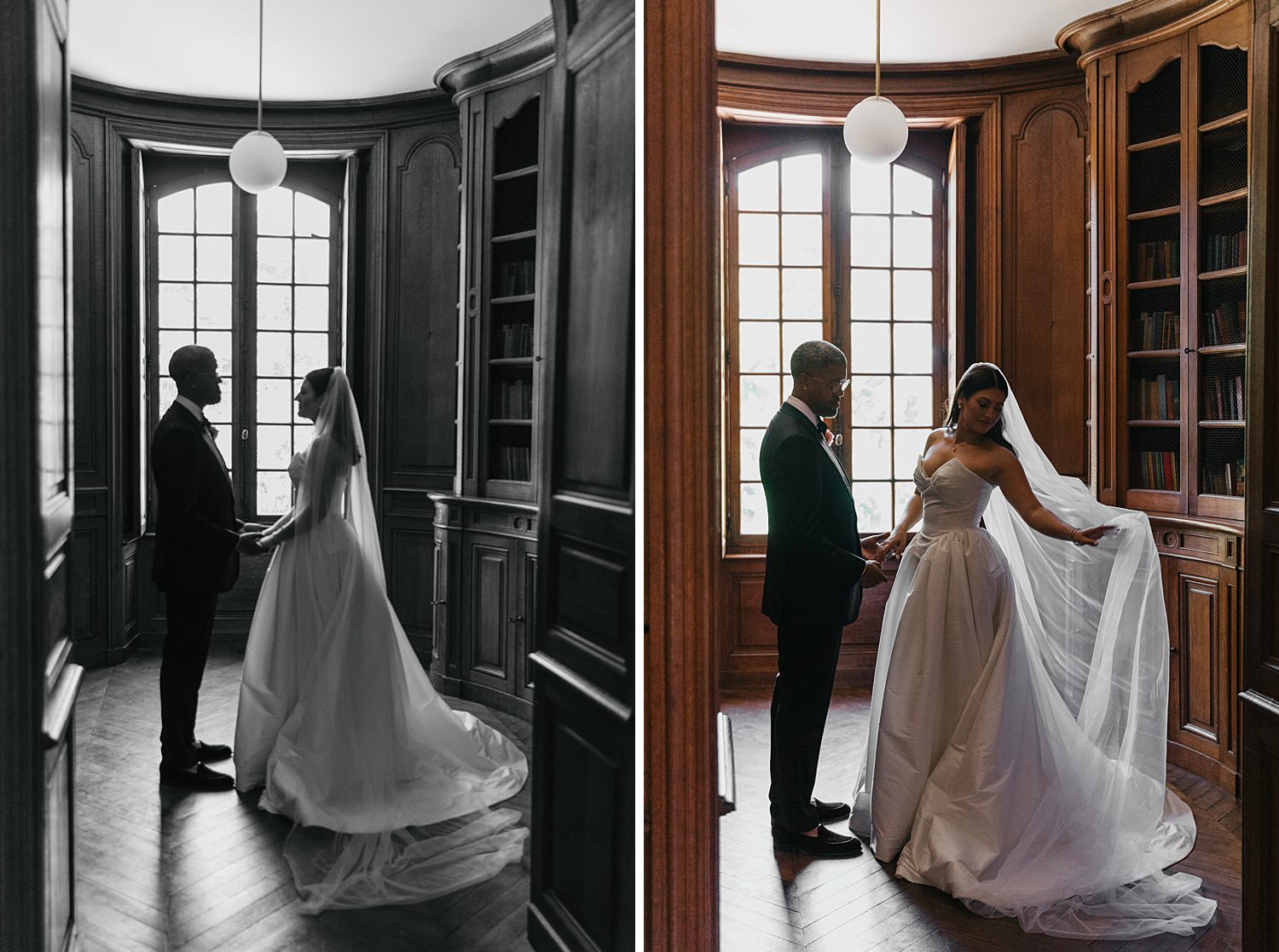 Romantic couple photos in Château de Thauvenay wedding