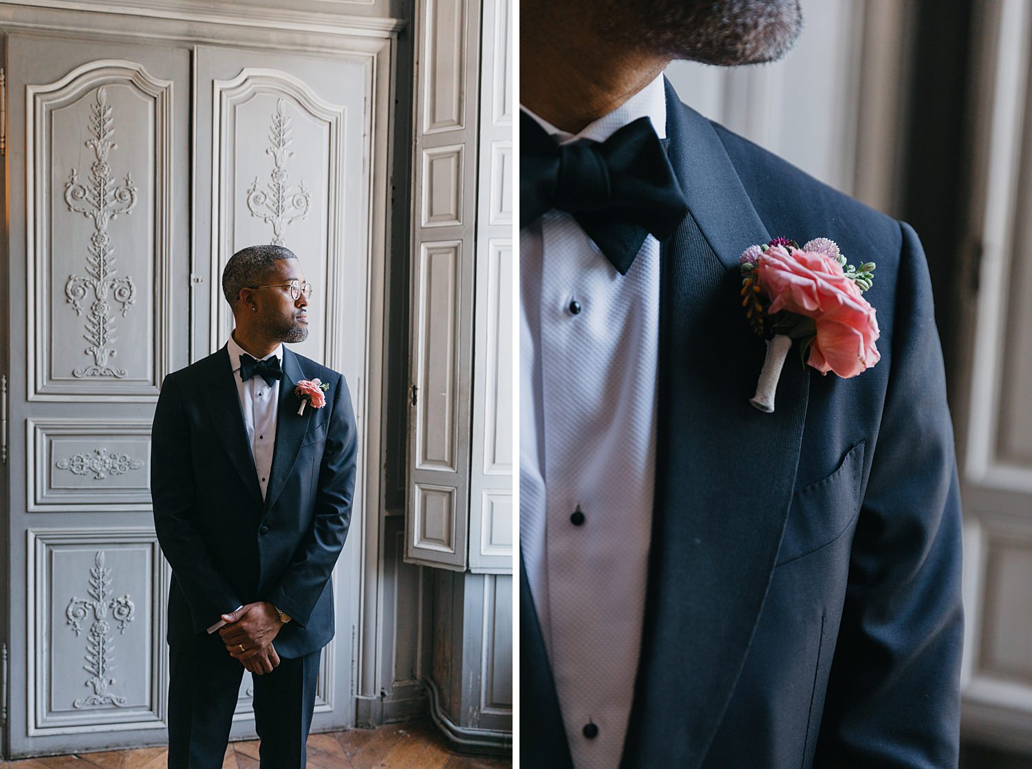 groom details in Château de Thauvenay wedding