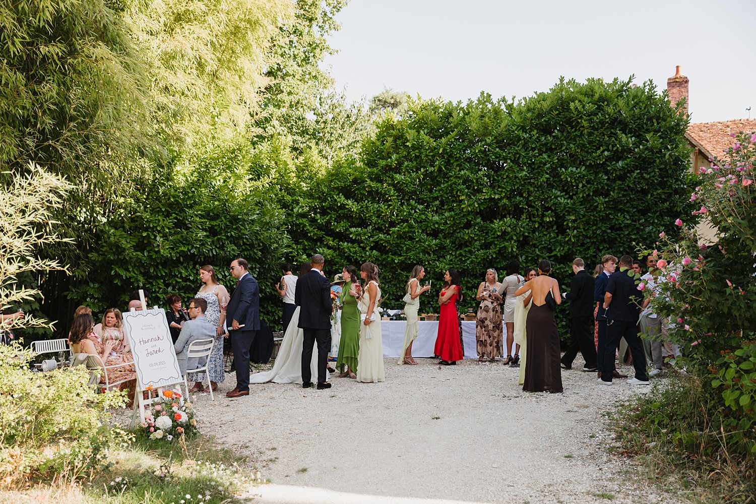 French château wedding cocktail hour in the Loire Valley