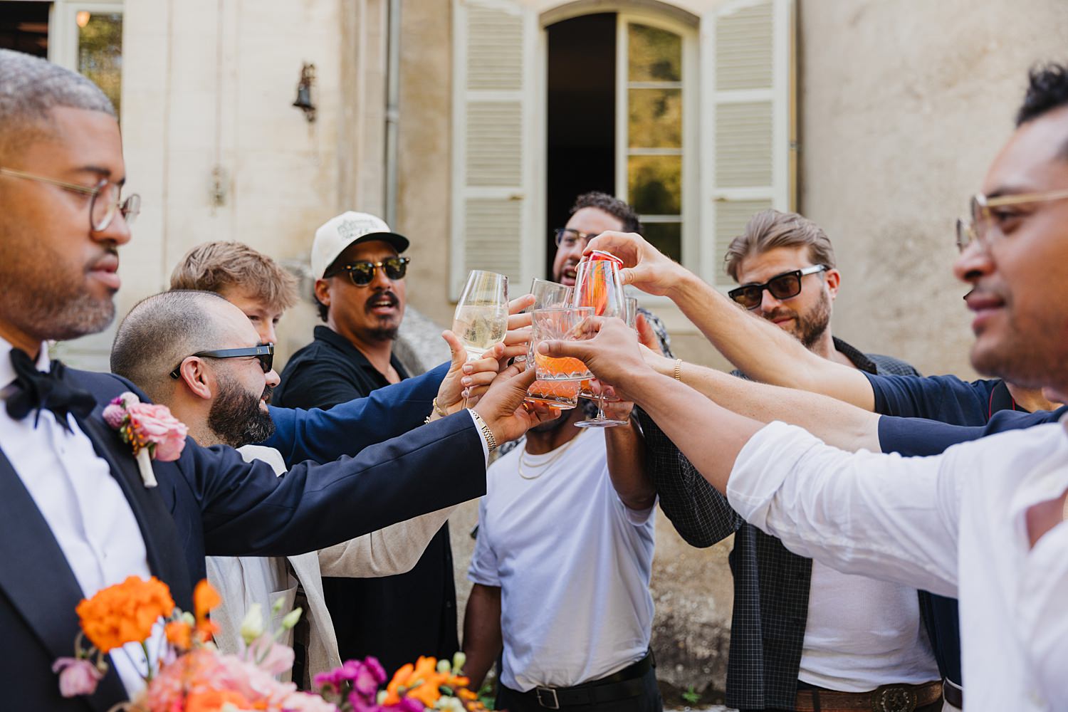 French château wedding cocktail hour in the Loire Valley