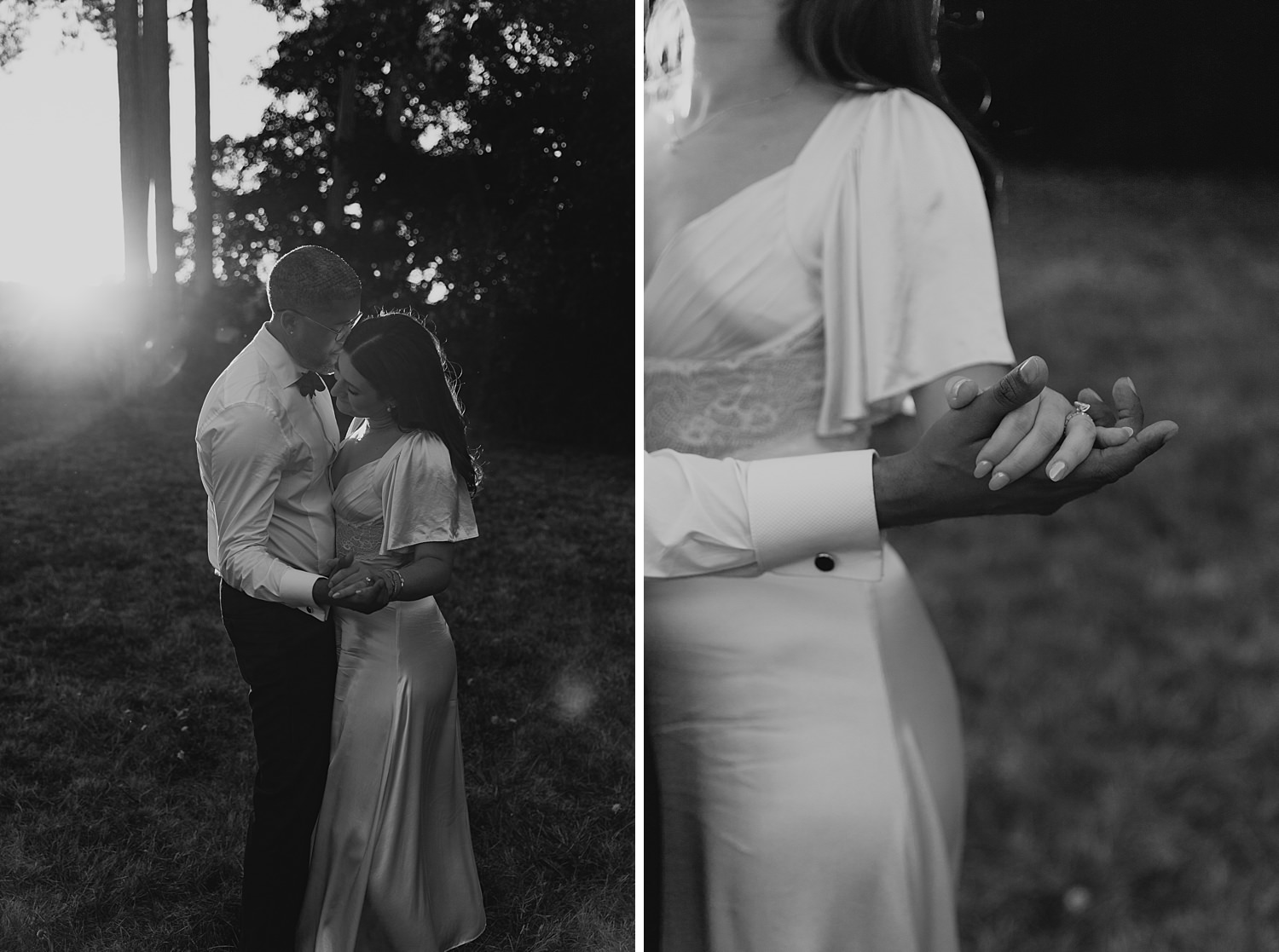 romantic sunset couple photos at Château de Thauvenay wedding